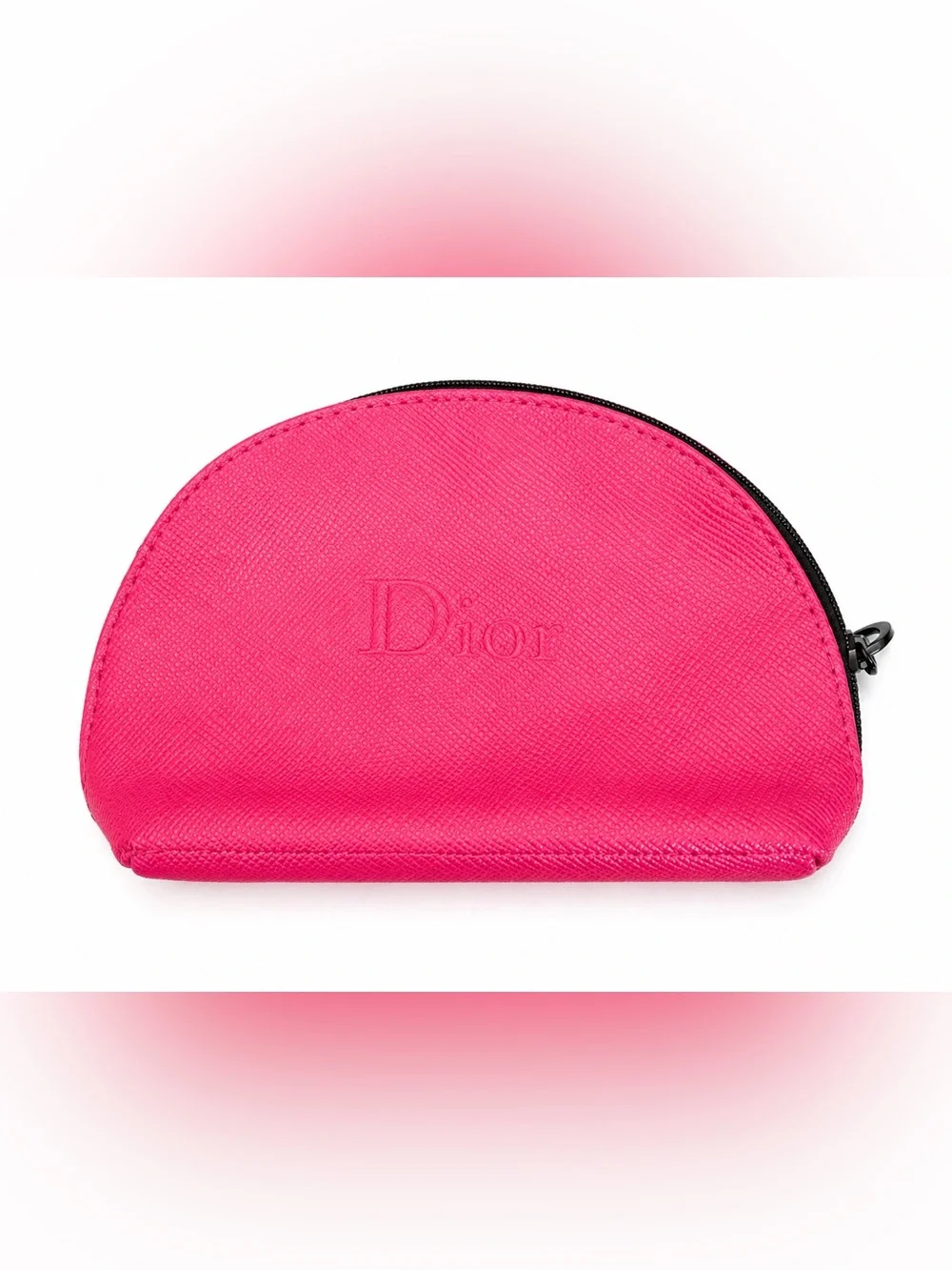 NWOT Dior Pink Cosmetic Makeup Bag Pouch Travel Case Zip Top Logo